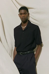 Regular-Fit Jacquard-Weave Resort Shirt