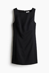 Square-Neck Twill Dress