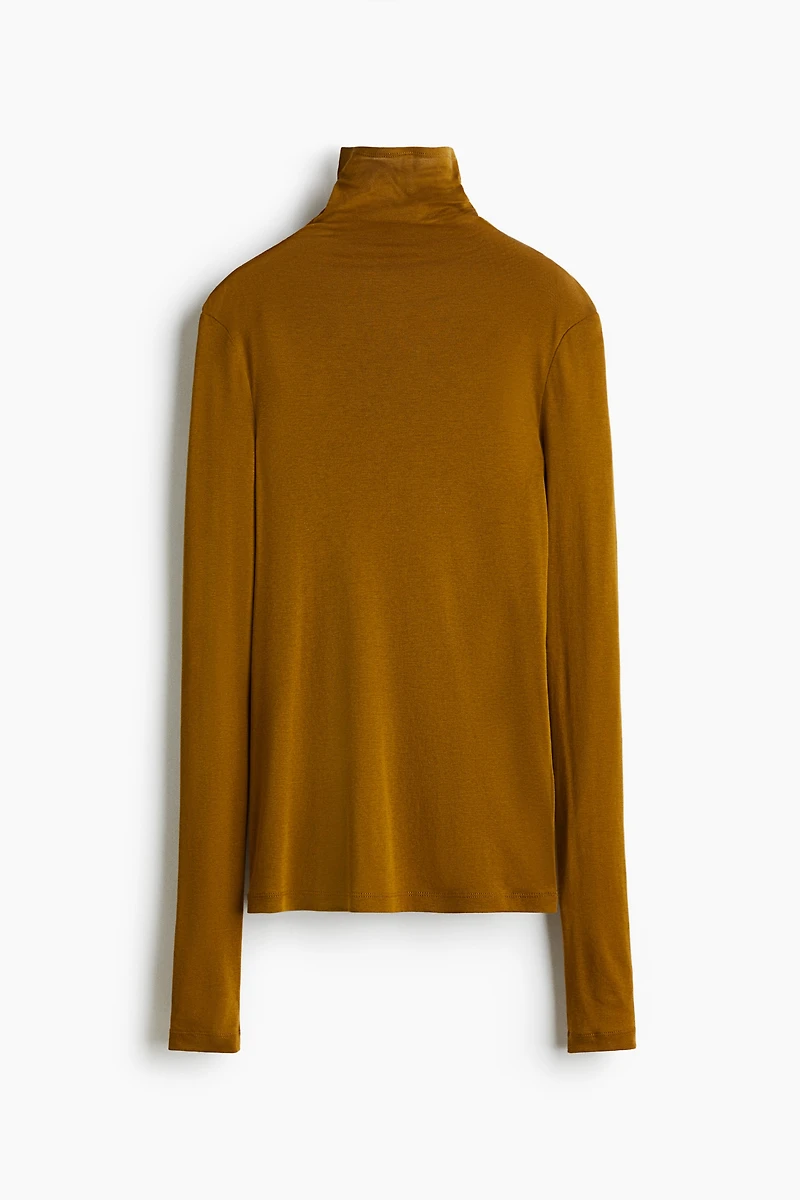 Pima Cotton Turtleneck Top