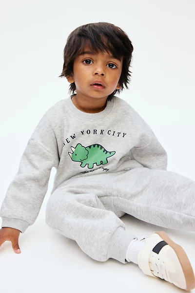 2-Piece Printed Brushed-Inside Sweatsuit