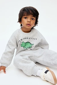 2-Piece Printed Brushed-Inside Sweatsuit