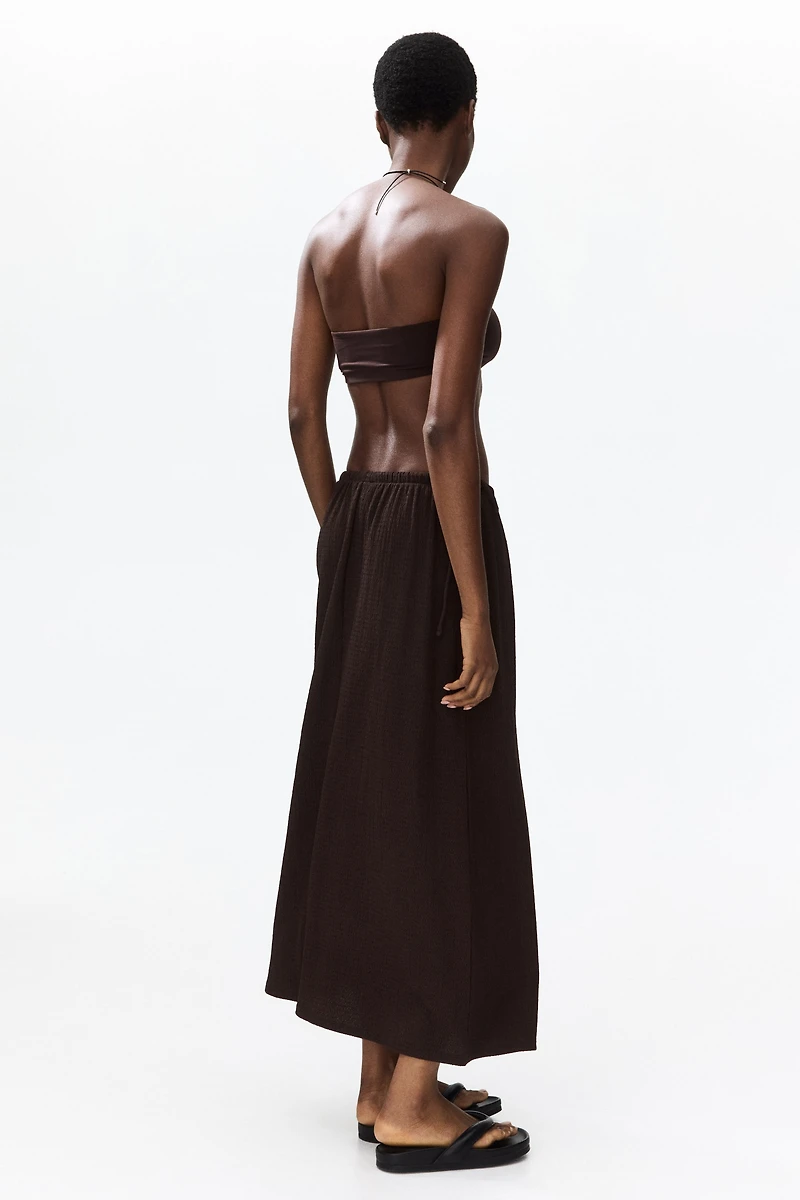 Crinkled Drawstring Skirt