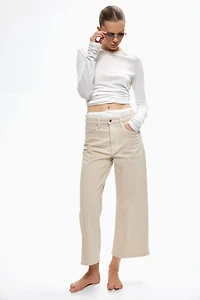 High Rise Wide Leg Cropped Jeans
