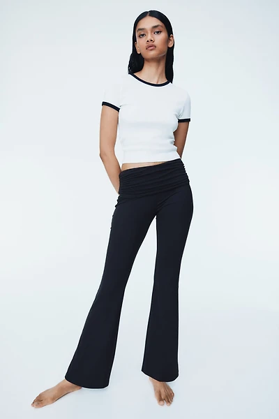 Gathered Microfiber Yoga Pants