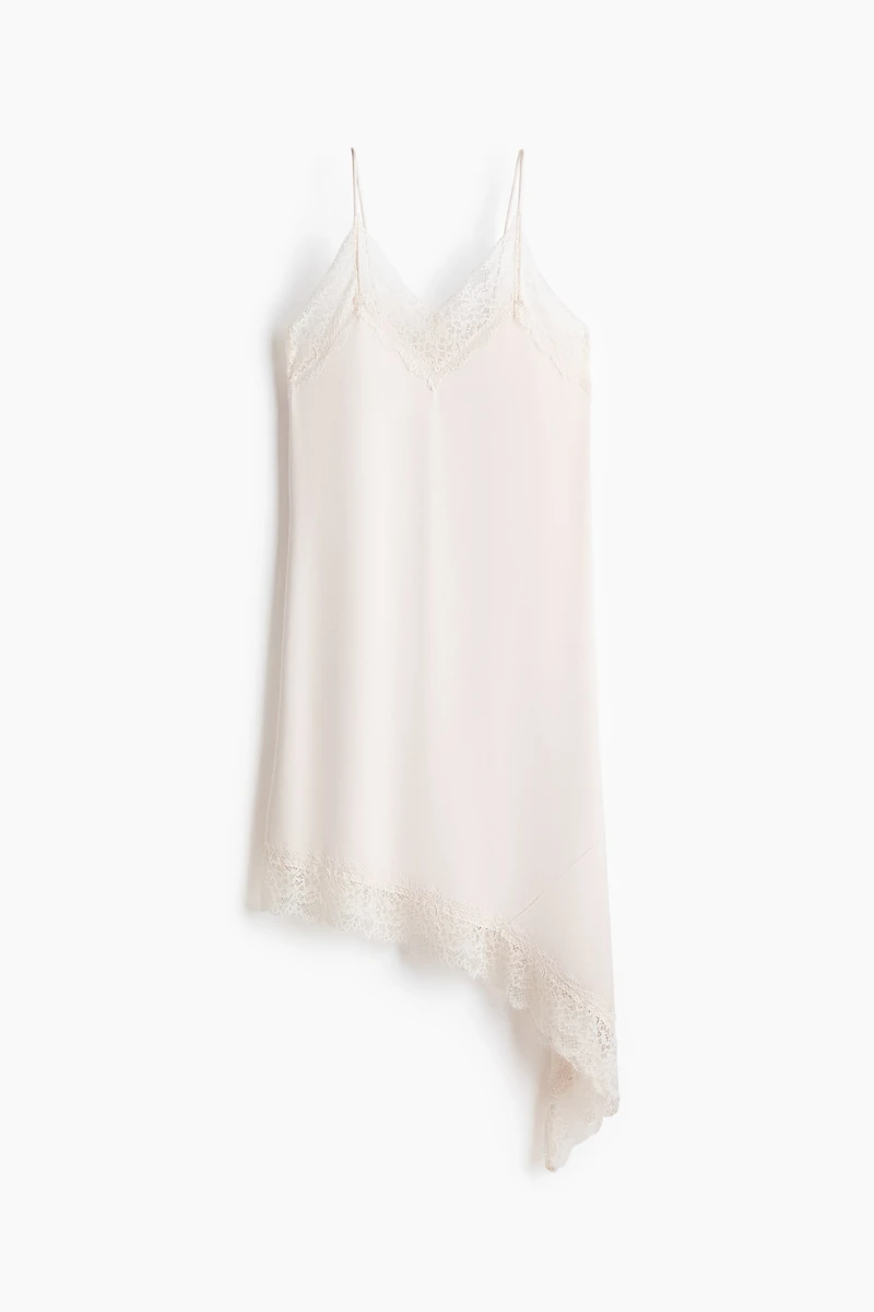Lace-Trimmed Slip Dress