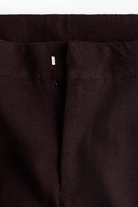 Linen-Blend Dress Pants