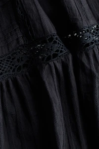 Lace-Inset Maxi Skirt