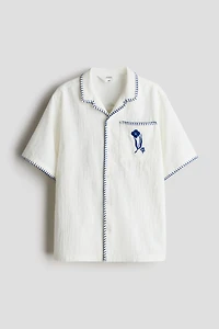 Cotton Resort Shirt with Motif