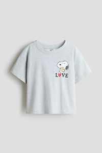 Cotton T-Shirt with Printed Motif