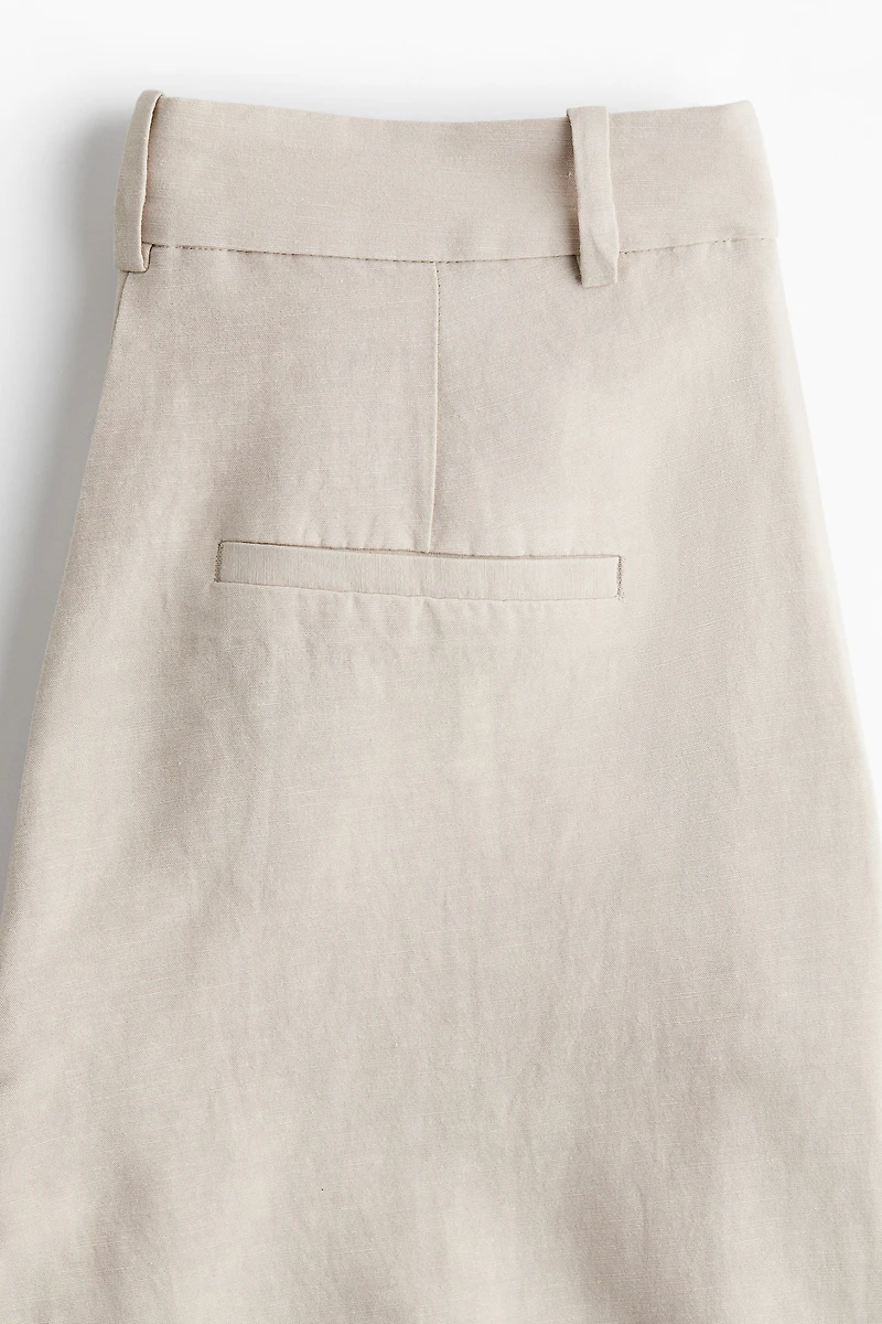 Wide-Leg Linen-Blend Pants