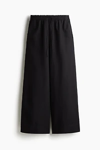 Wide-Leg Linen-Blend Pants