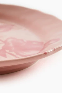 Stoneware Serving Plate with Motif