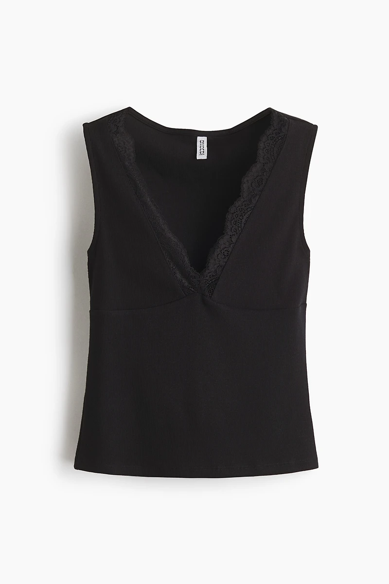 Lace-Trimmed Tank Top