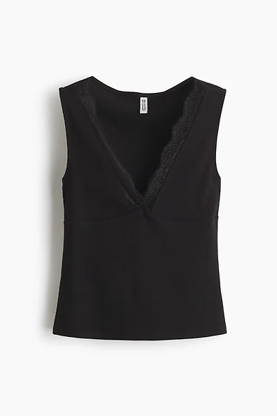 Lace-Trimmed Tank Top