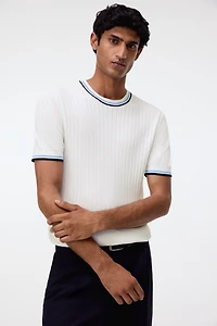 Slim-Fit Rib-Knit T-Shirt