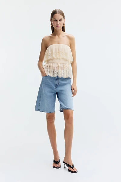 Flounced Bandeau Top