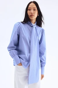 Blouse en popeline avec écharpe