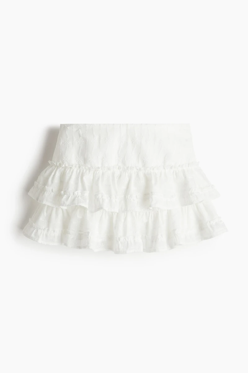Embroidered Tiered Skirt