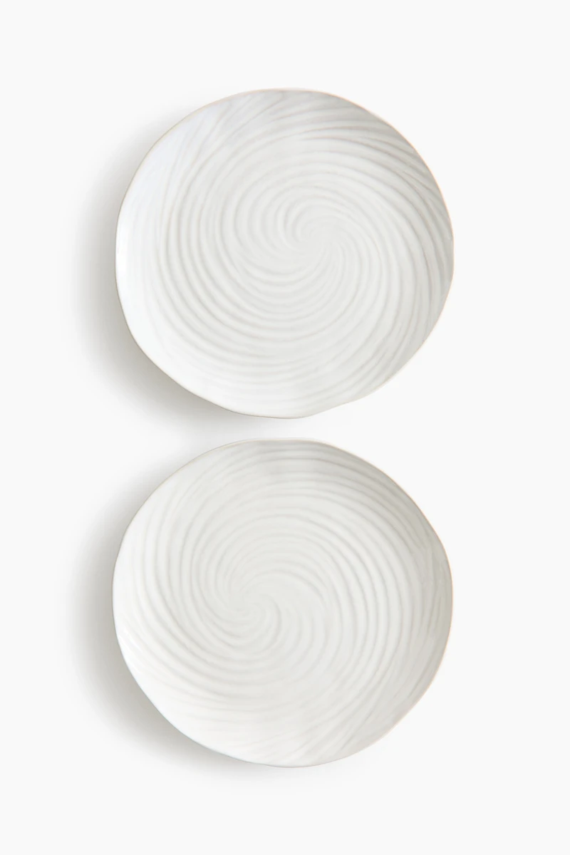 2-Pack Textured Stoneware Dinner Plates