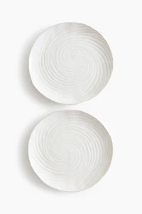 2-Pack Textured Stoneware Dinner Plates