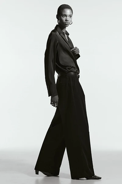 Pantalon large en velours côtelé