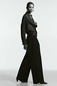 Pantalon large en velours côtelé