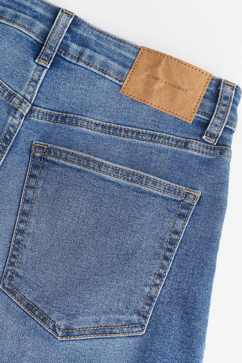 Short en denim Coupe Ajustée Taille Haute