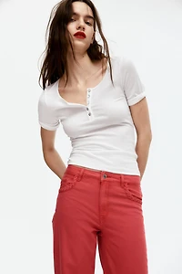 Jean large à taille haute