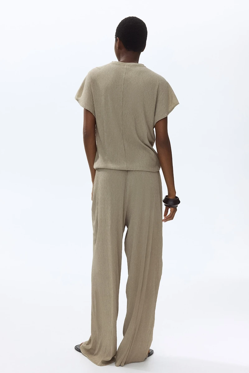 Pantalon froissé avec cordons de serrage