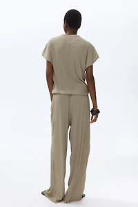 Pantalon froissé avec cordons de serrage