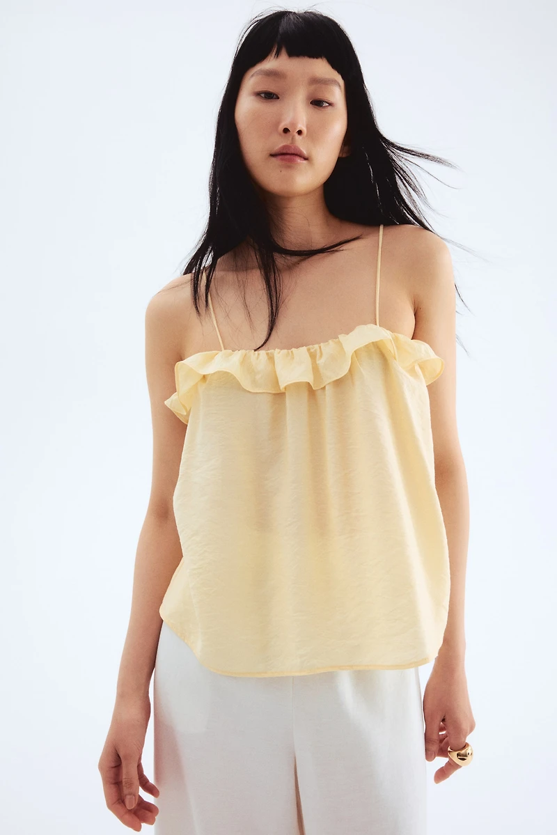 Ruffle-Trimmed Strappy Top