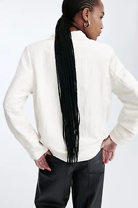 Textured-Weave Blazer