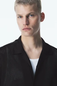 Loose-Fit Mesh Resort Shirt