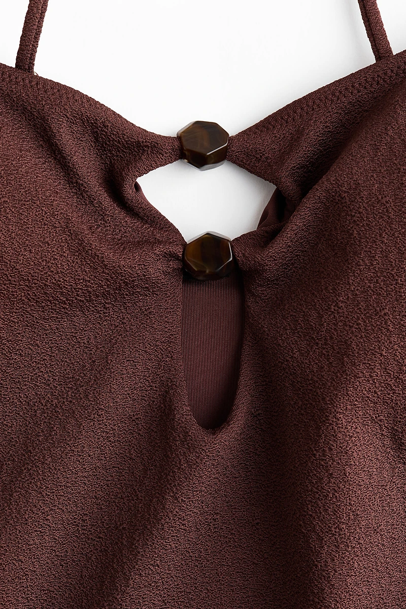 Padded-Cup High-Leg Swimsuit