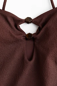 Padded-Cup High-Leg Swimsuit