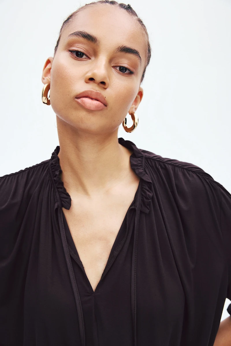 Gathered Viscose Top