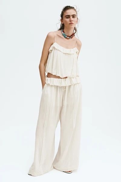 Bubble-Hem Strappy Top