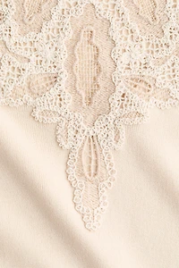 Ribbed Lace-Detail Dress