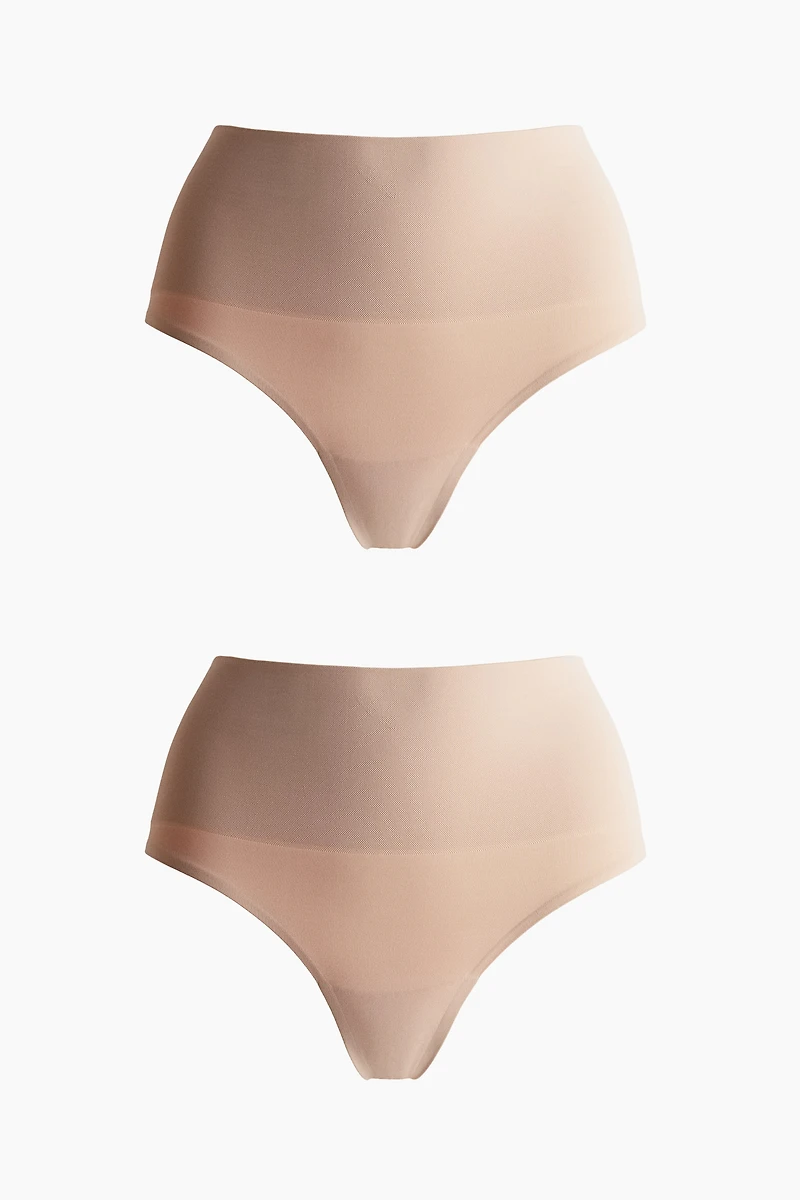 2-Pack Seamless Light Shape Thong Briefs