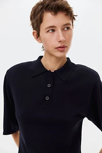 Fine-knit polo dress
