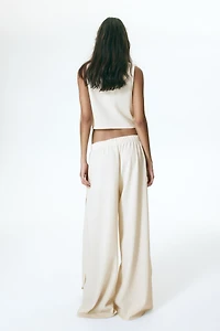 Wrap-Detail Crinkled Top