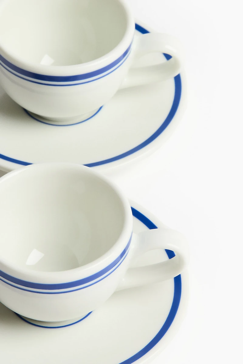 Lot de 2 tasses à expresso avec soucoupes