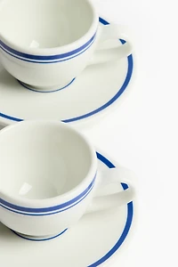 Lot de 2 tasses à expresso avec soucoupes