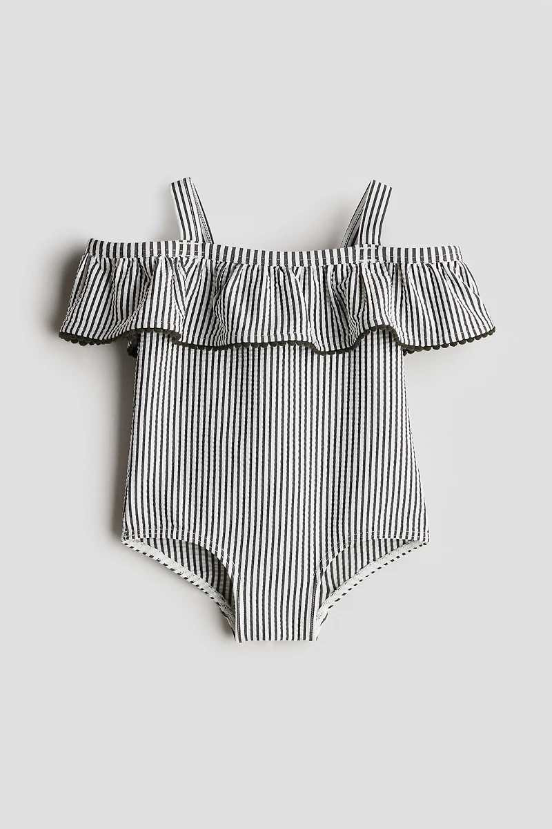 Maillot de bain volanté avec épaules dénudées