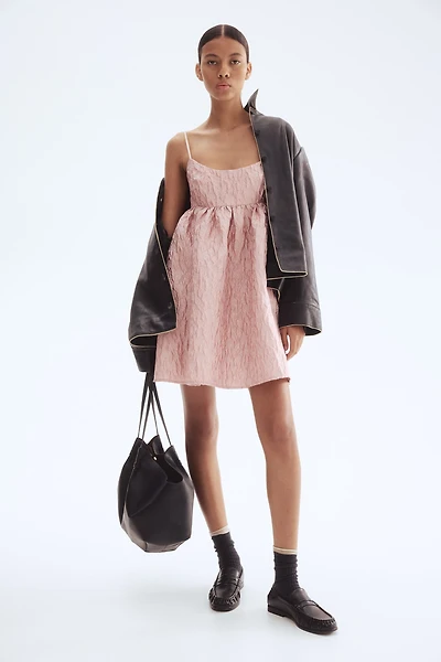 Jacquard-Weave Strappy Dress