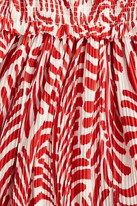 Smocked-Bodice Crinkled Dress