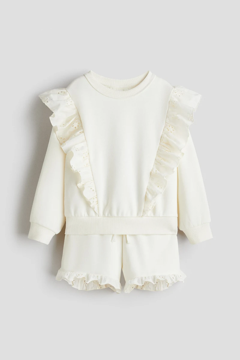 Ensemble volanté 2 pièces en molleton