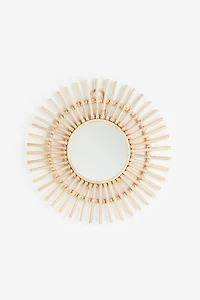 Mirror with Rattan Frame