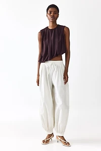 Draped Bubble-Hem Top