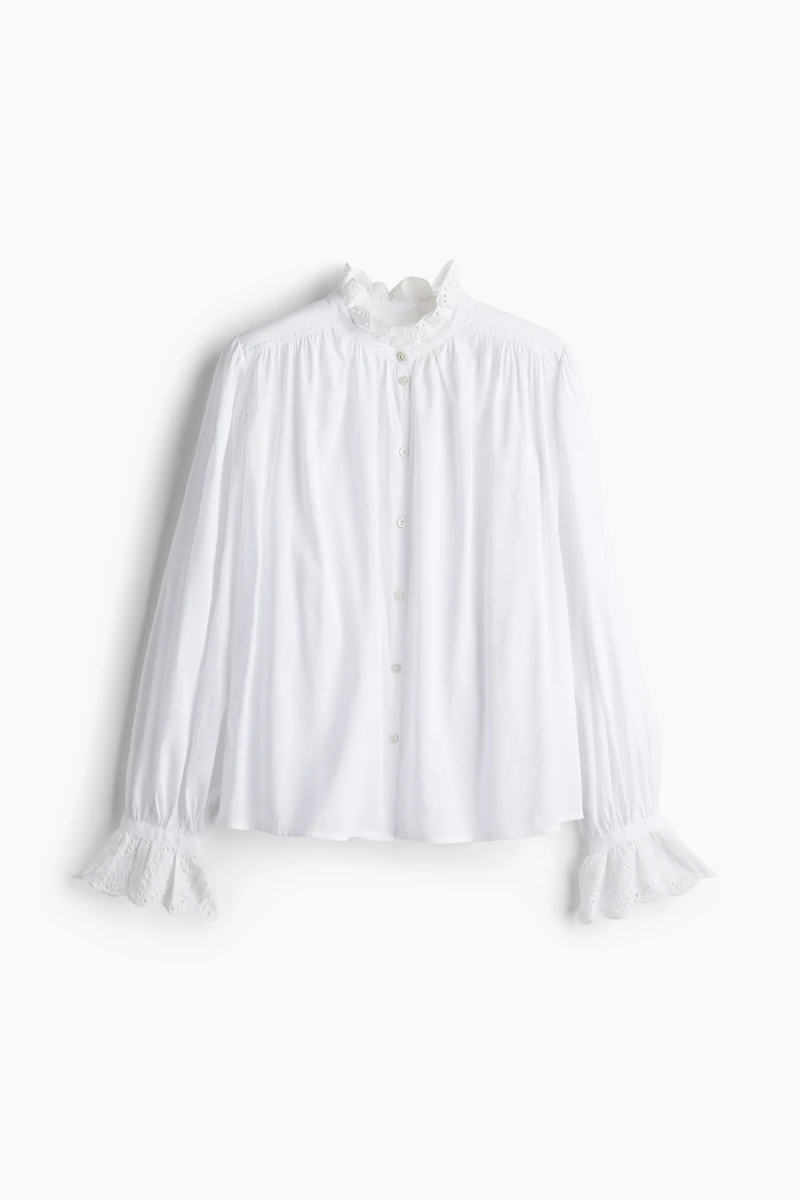 Blouse avec détail de broderie anglaise